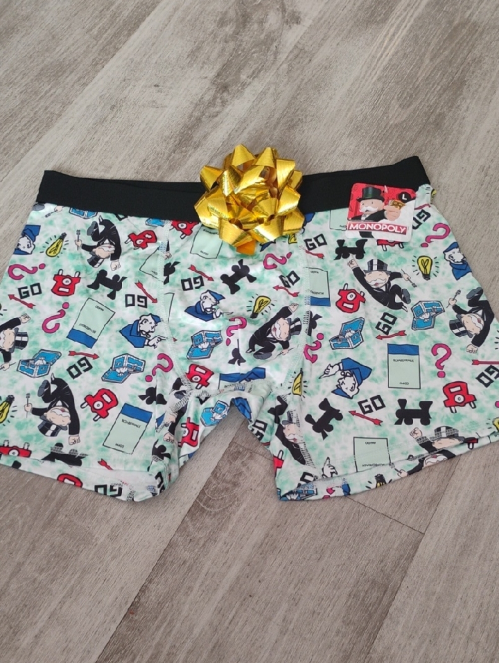 Monopoly Multicolor Boxer Briefs - Mint Green Pattern/black Waistband🎁